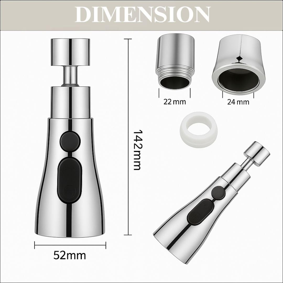 Sink Kitchen Faucet for Kitchen, 3 Flow Modes, 360 Rotating Sink Cock