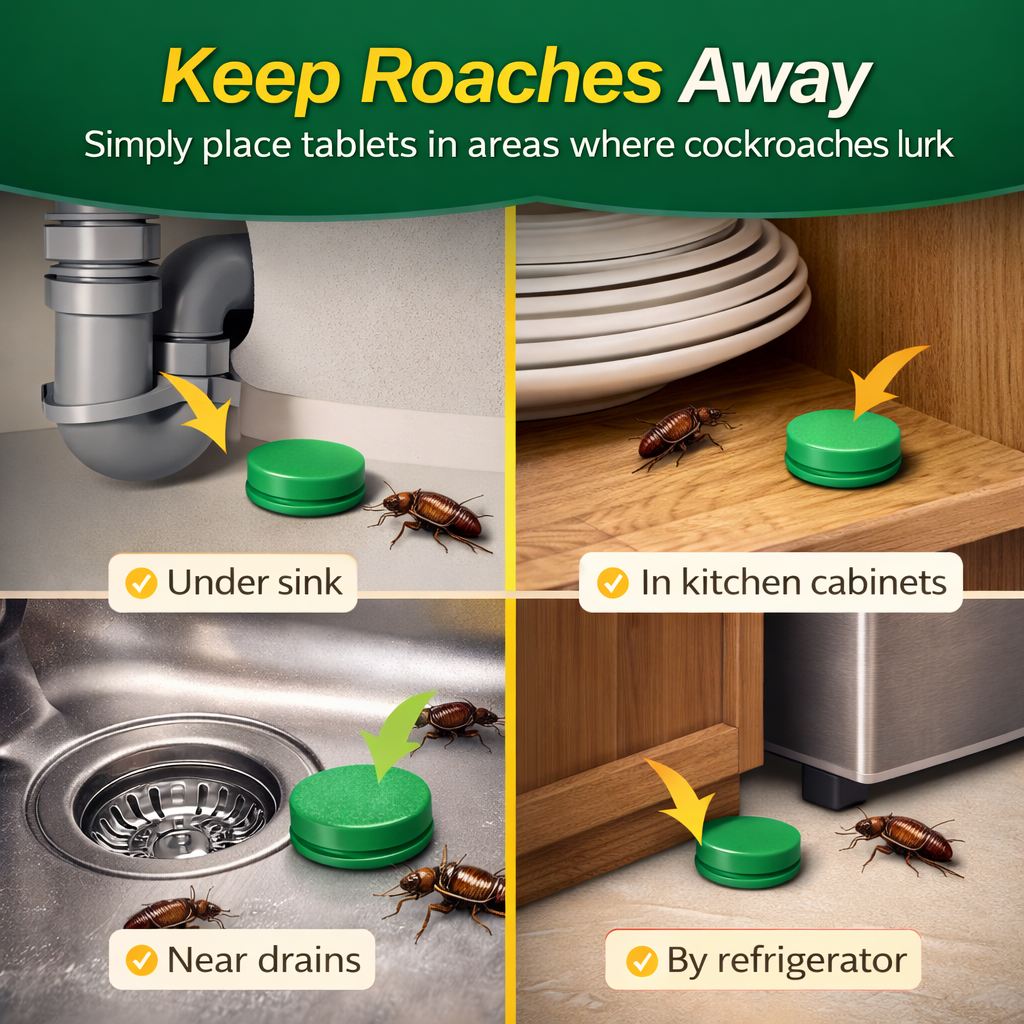 Cockroach Repellent Gel Tablets – Powerful Roach Control (Pack of 2)